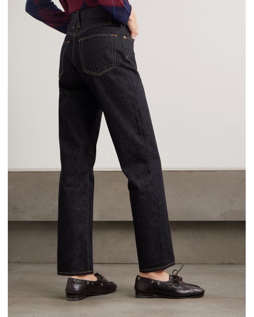 SLVRLAKE Denim Black London High-Waisted Straight Leg Jeans