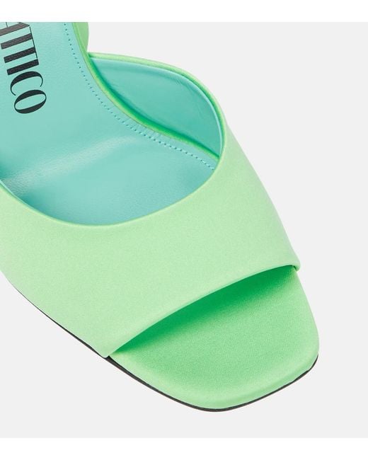 The Attico Green Luz Satin High-Heeled Sandals