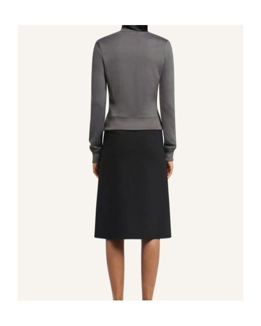 Courreges Black Buttoned Midi Skirt