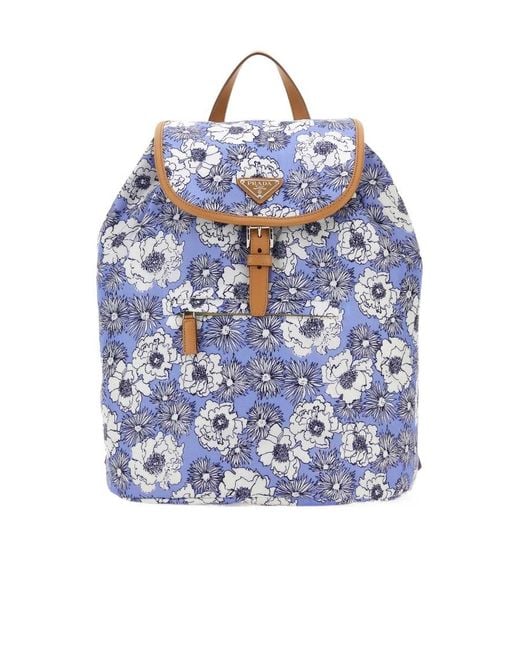 Prada Blue Logo Backpack for men