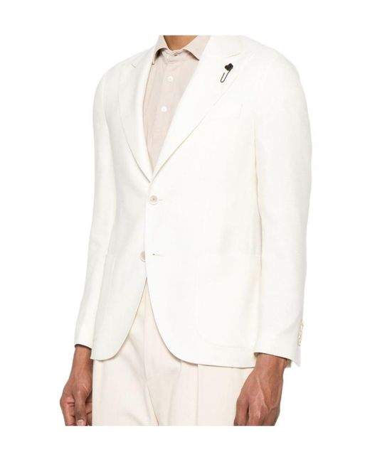 Lardini White Single-Breasted Blazer for men