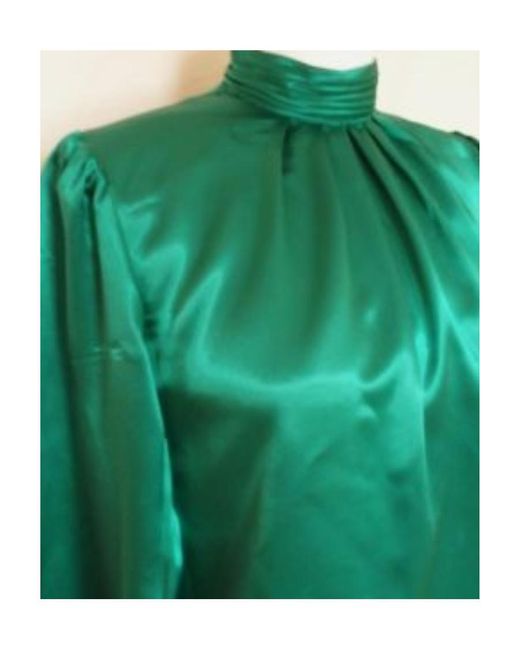 Champion Green High-Necked Satin Blouse