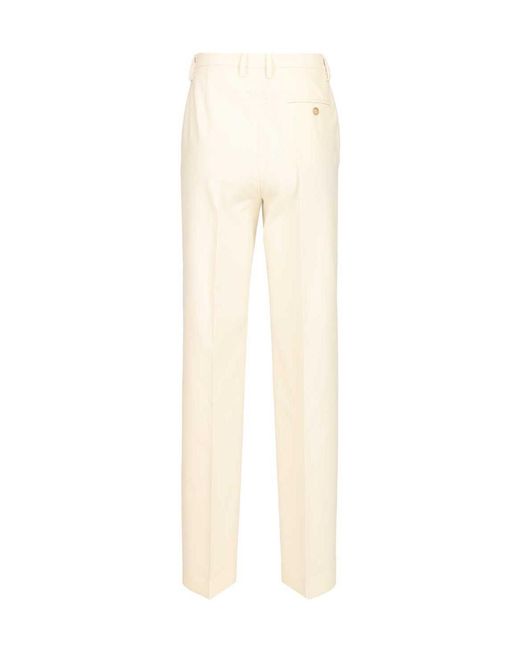 MM6 by Maison Margiela White Pleat High-Waisted Pants