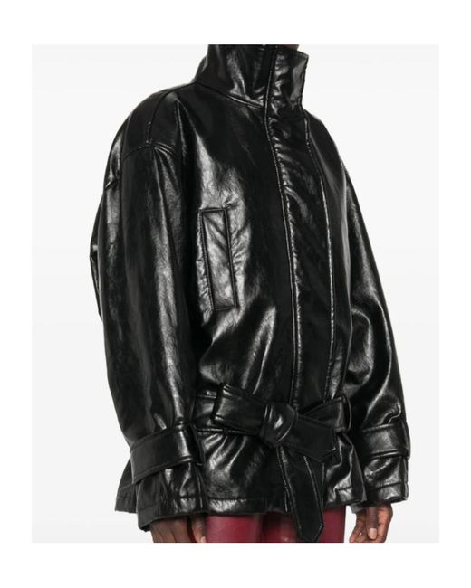 FEDERICA TOSI Black Belted Zip-Up Jacket