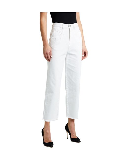 Isabel Marant White High-Waisted Straight-Leg Jeans