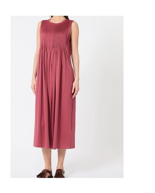 Weekend by Maxmara Red Round Neck Dress