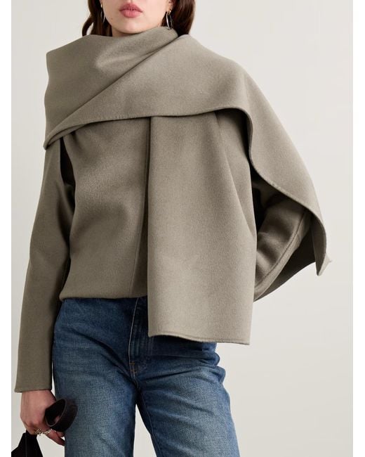 TOVE Gray Suri Wool Blend Felt Scarf