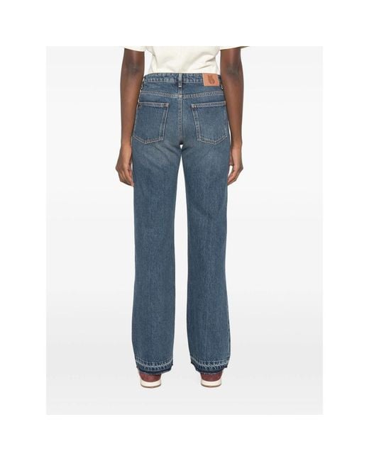 Ba&sh Blue Faded-Detail Denim Trousers