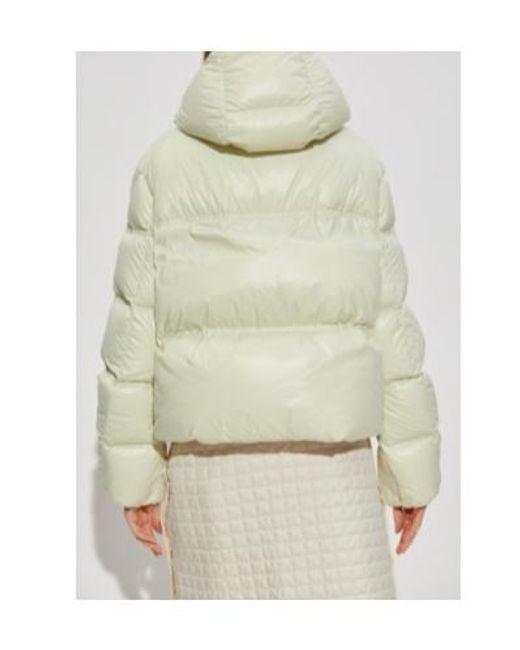 Moncler Green Erea Square-Quilted Hooded Short Down Jacket