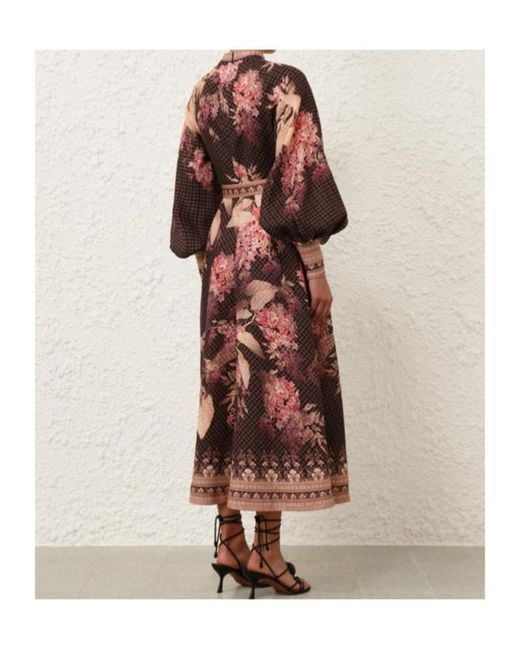 Zimmermann Multicolor Illuminate Buttoned Midi Dress