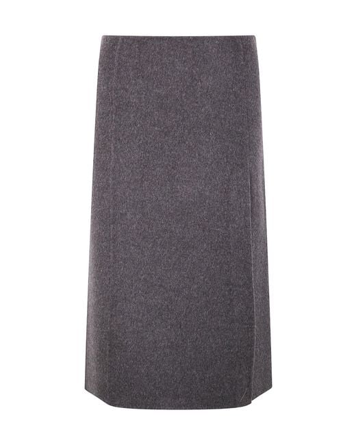 P.A.R.O.S.H. Gray Wool Midi Skirt