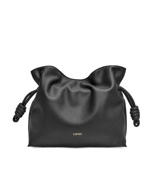 Loewe Black Flamenco Drawstring Clutch Bag