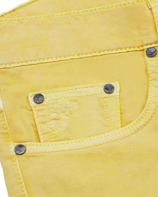 Versace Yellow Logo Straight Jeans for men