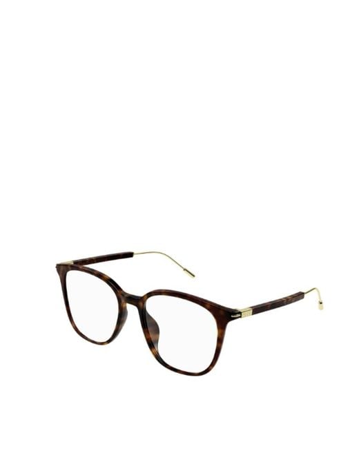 Gucci Metallic Eyewear Square Frame Glasses for men