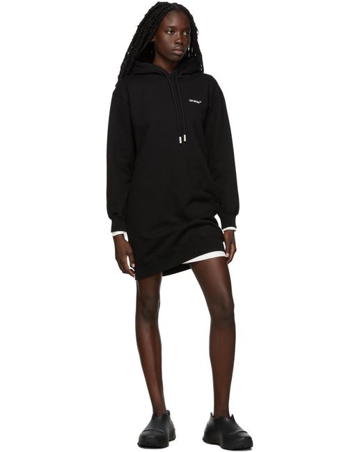 Off-White c/o Virgil Abloh Black Diag-Stripe Hoodie Dress