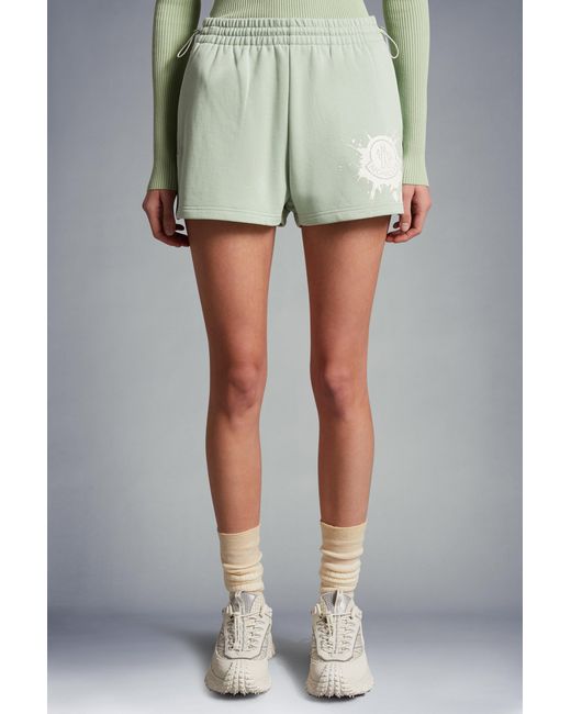 Moncler Green Logo Shorts