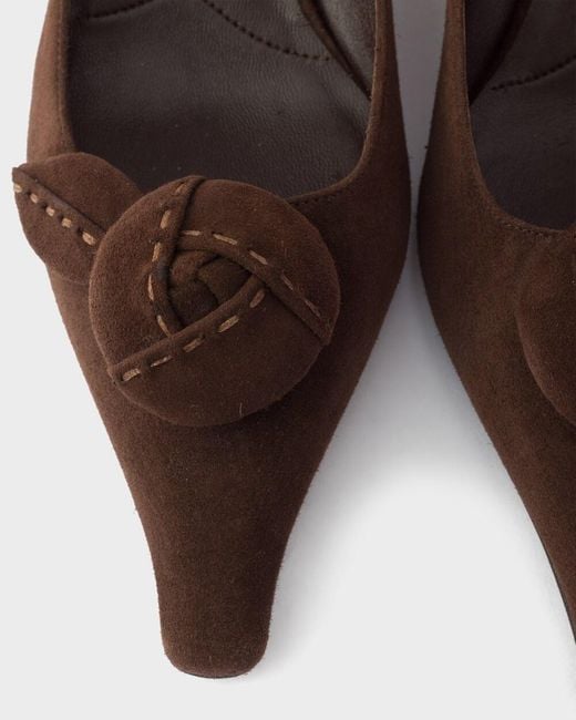 Prada Brown Suede Pumps