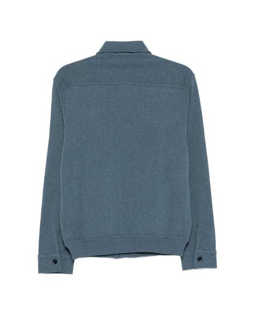 Lardini Blue Buttoned Pocket Cotton Jacket for men