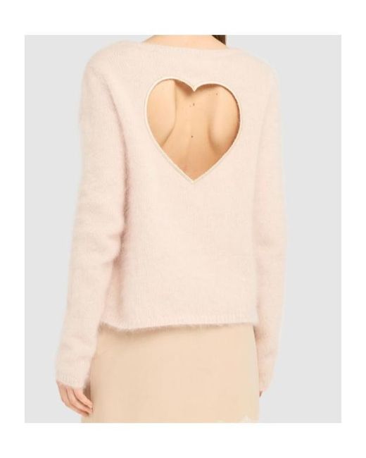 Blumarine Natural Long-Sleeved Sweater