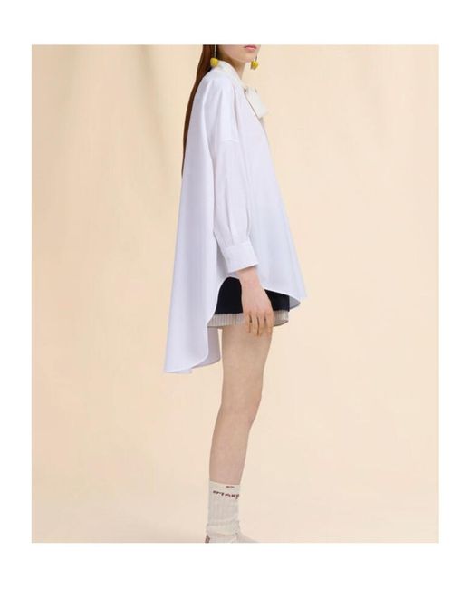 Marni White Bow Poplin Shirt