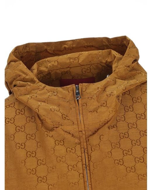 Gucci Brown Monogrammed Zip-Up Jacket