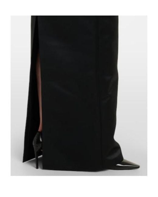 Safiyaa Black Trecchi Embroidered Duchesse Gown