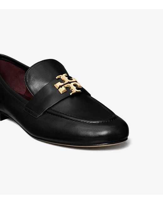 Tory Burch Black Eleanor Logo Plaque Loafers