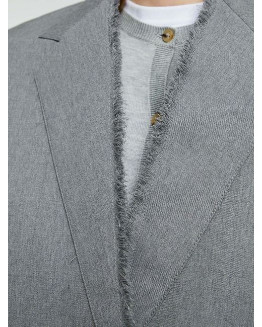 Totême Gray Totême Single-Breasted Long Sleeved Blazer