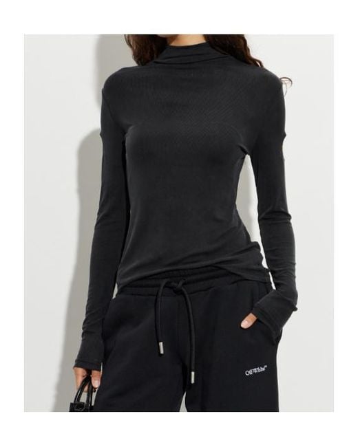 Off-White c/o Virgil Abloh Black Long-Sleeve High-Neck T-Shirt