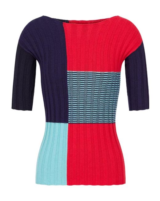 Emporio Armani Red Geometric Sweater