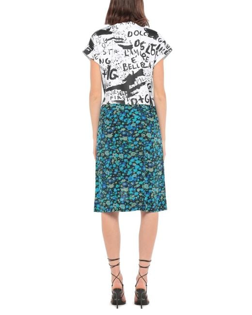 Dolce & Gabbana White Two-Tone Stretch T-Shirt