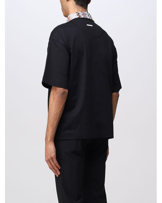 Missoni Black Short-Sleeve Polo Shirt for men
