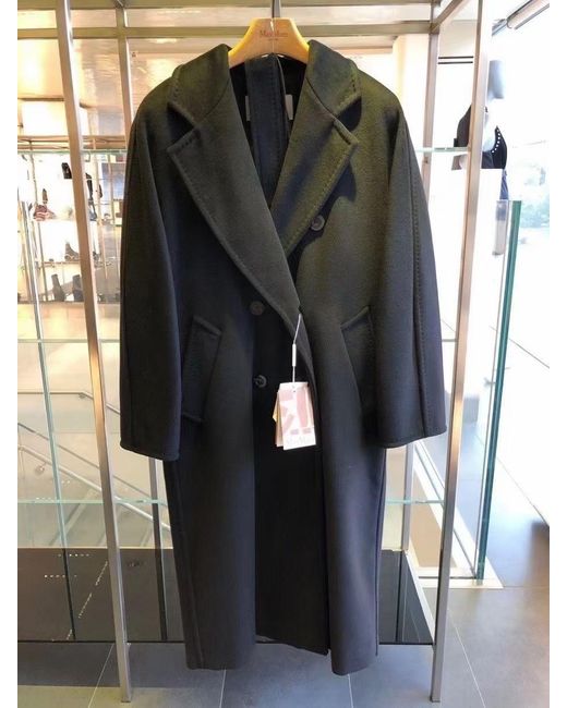 Max Mara Black Madame Double-Breasted Coat
