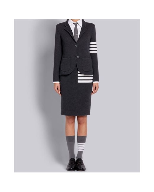 Thom Browne Black 4-Bar Merino Jacket