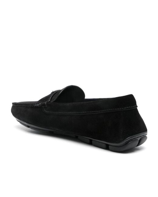 Prada Black Triangle-Logo Slip-On Loafers for men