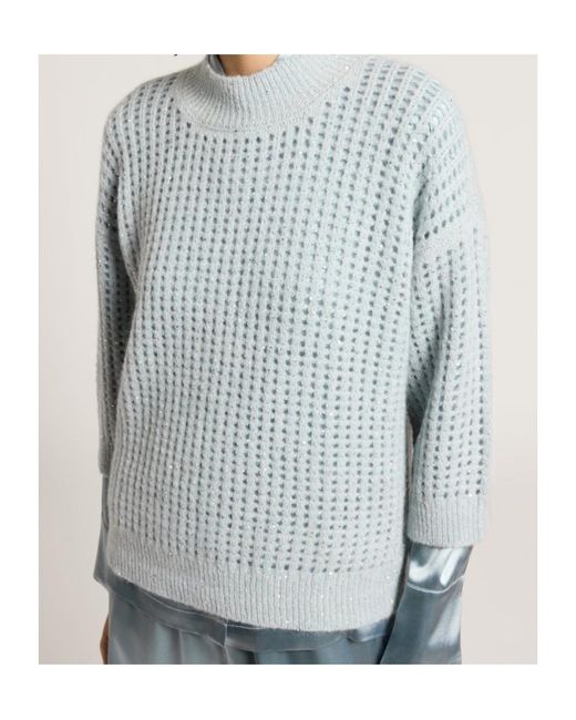 Peserico White Alpaca, Wool And Mohair Sweater