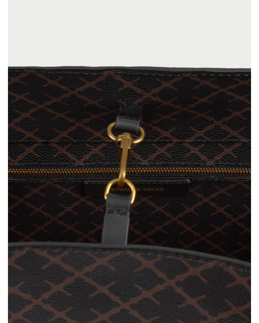 By Malene Birger Black Abi Monogram-Print Tote Bag