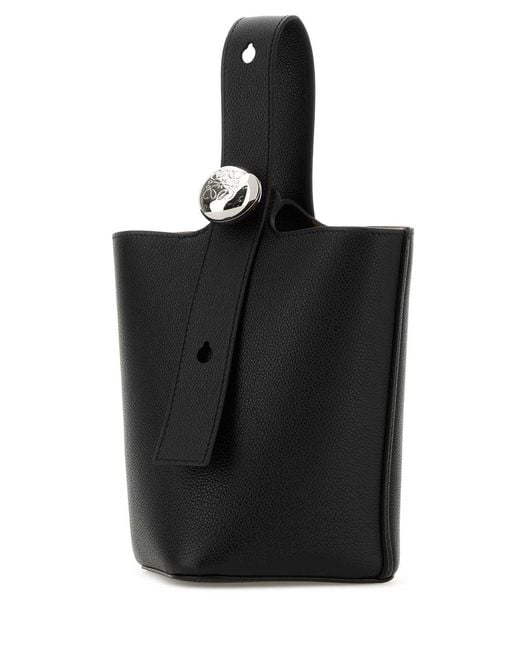 Loewe Black Mini Pebble Bucket Bag