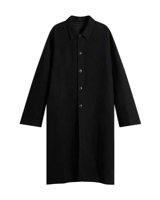 Rick Owens Black Brad Button-Up Coat for men