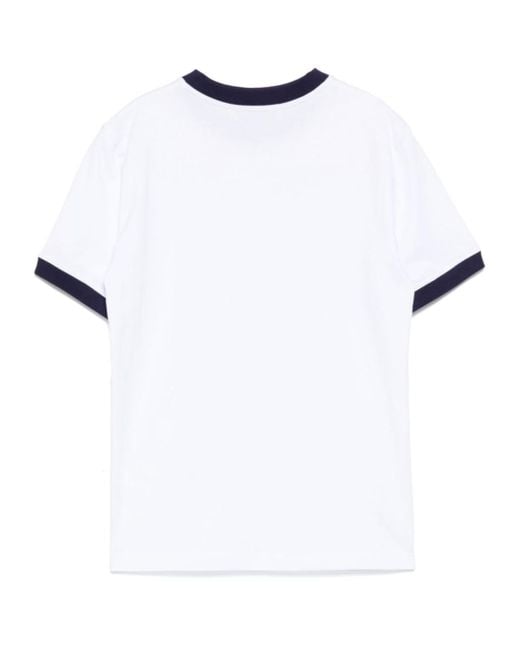 MSGM White Graphic Printed Crewneck T-Shirt