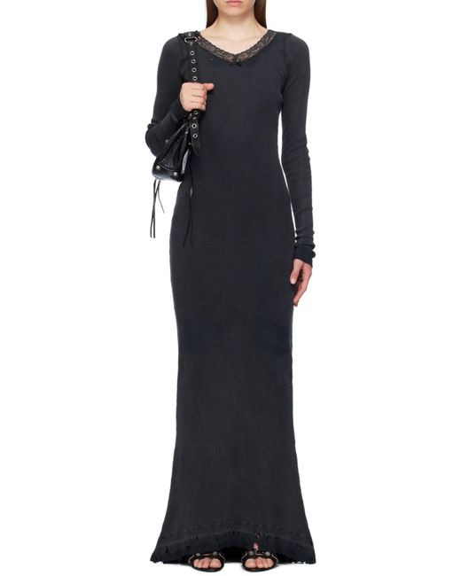 Balenciaga Black Long-Sleeved Maxi Dress