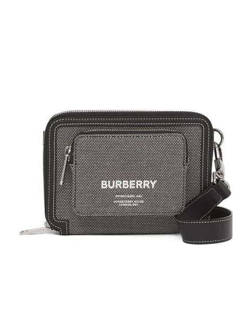Burberry Gray Printed Crossbody Bag for men