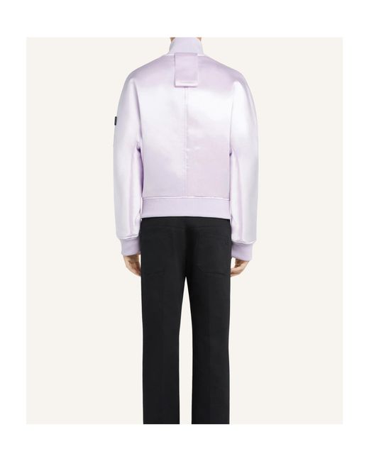Courreges Purple Satin Bomber Jacket for men