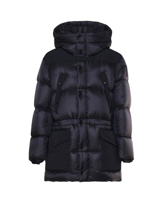 Burberry Blue High-Neck Hooded Padded Coat for men