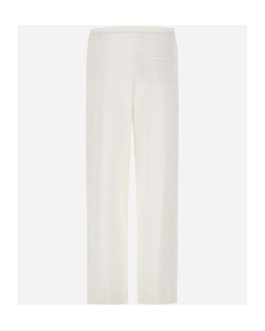 Herno White Drawstring Trousers