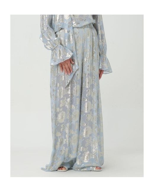 Nina Ricci Gray Floral Skirt