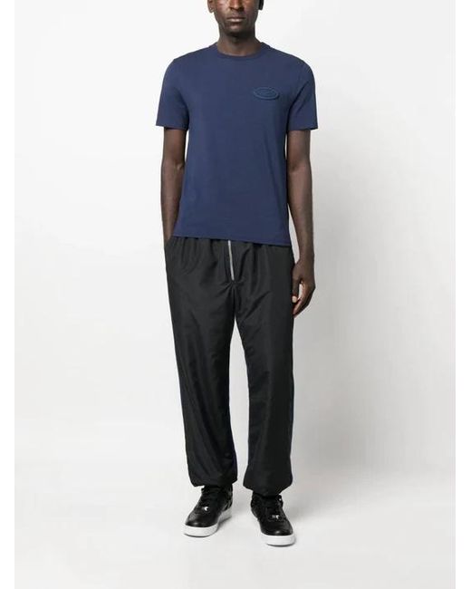 Moschino Blue Logo-Plaque T-Shirt for men