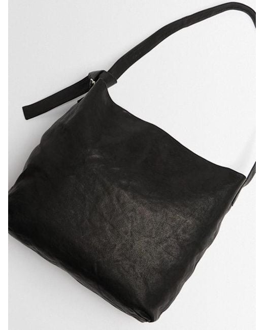 Ann Demeulemeester Black Simple Leather Shoulder Bag for men