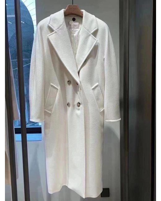 Max Mara White Madame Double-Breasted Coat