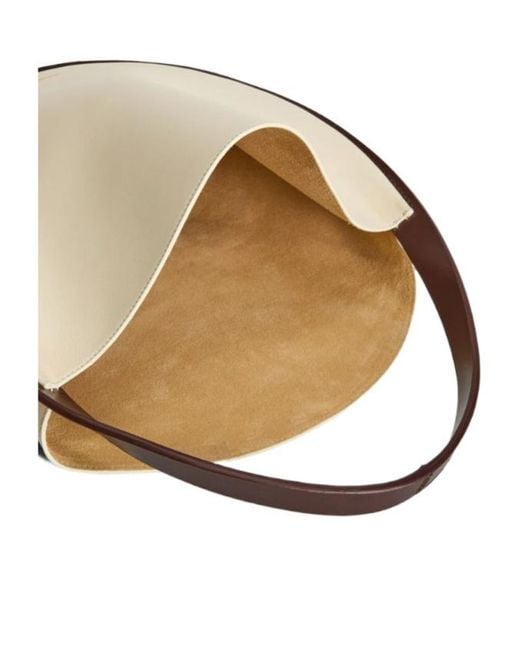 Jil Sander White Pivot Logo Embossed Shoulder Bag